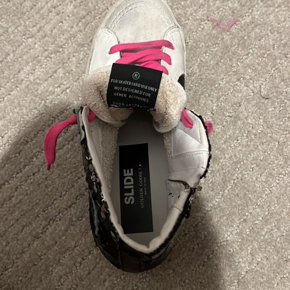 Golden Goose Slides - Pink, Black, White Sequin Sneaker - Picture 5 of 9